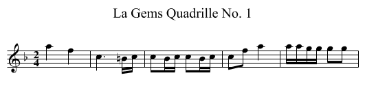 Gems Quadrille No. 1, La - staff notation
