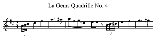 Gems Quadrille No. 4, La - staff notation