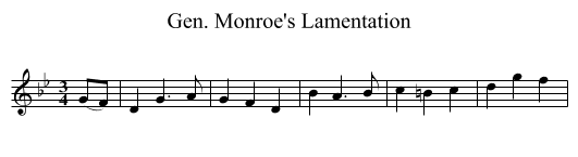 Gen. Monroe's Lamentation - staff notation