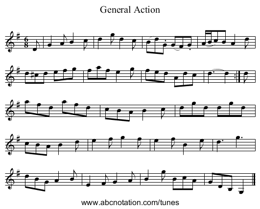 General Action - staff notation