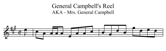 General Campbell's Reel - staff notation