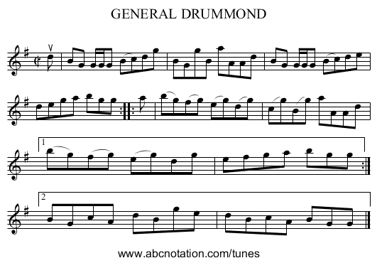 GENERAL DRUMMOND - staff notation