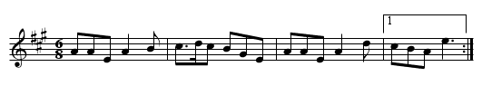General Elliot's Delight - staff notation