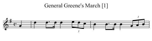 General Greene's March [1] - staff notation