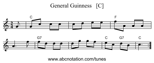 General Guinness   [C] - staff notation