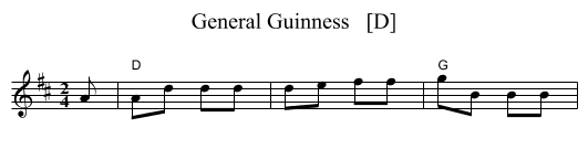 General Guinness   [D] - staff notation