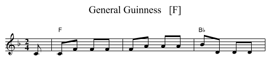 General Guinness   [F] - staff notation