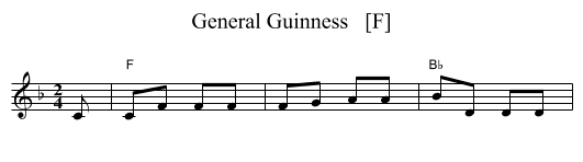 General Guinness   [F] - staff notation
