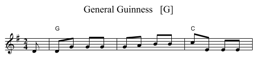 General Guinness   [G] - staff notation