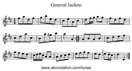 General Jackoo - staff notation
