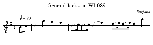 General Jackson. WI.089 - staff notation
