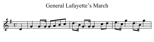 General Lafayette’s March - staff notation
