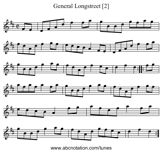 General Longstreet [2] - staff notation