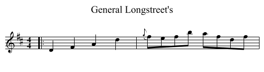 General Longstreet's - staff notation