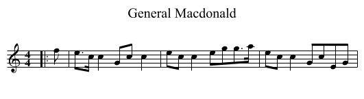 General Macdonald - staff notation