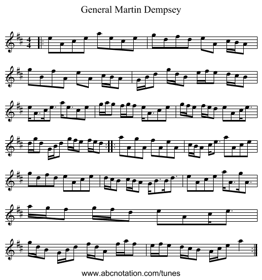 General Martin Dempsey - staff notation