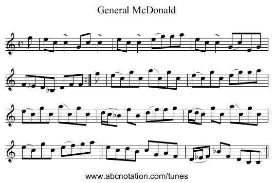 General McDonald - staff notation
