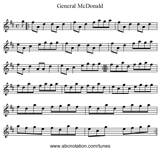 General McDonald - staff notation