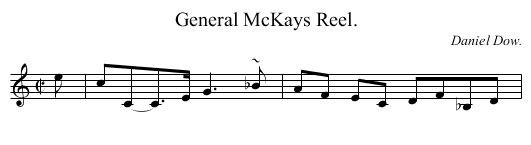 General McKays Reel. - staff notation