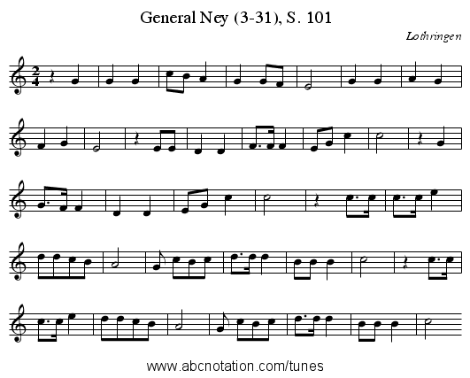 General Ney (3-31), S. 101 - staff notation