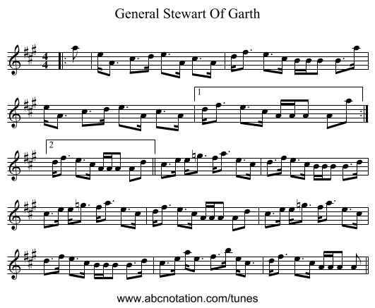 General Stewart Of Garth - staff notation