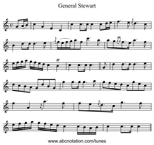 General Stewart - staff notation