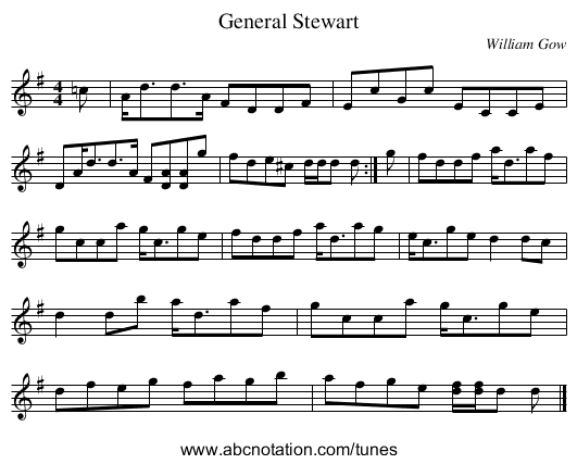 General Stewart - staff notation