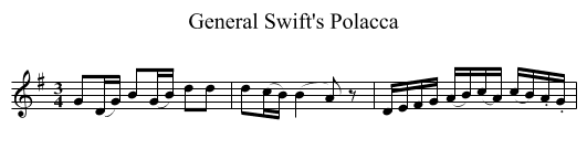 General Swift's Polacca - staff notation