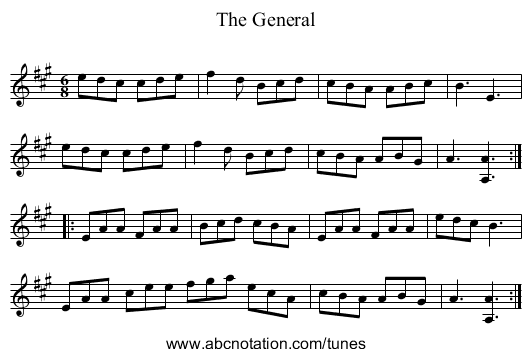 General, The - staff notation