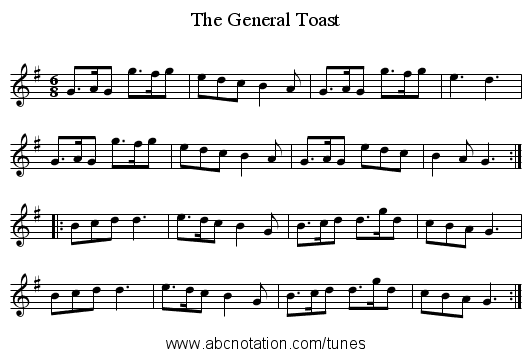 General Toast, The - staff notation