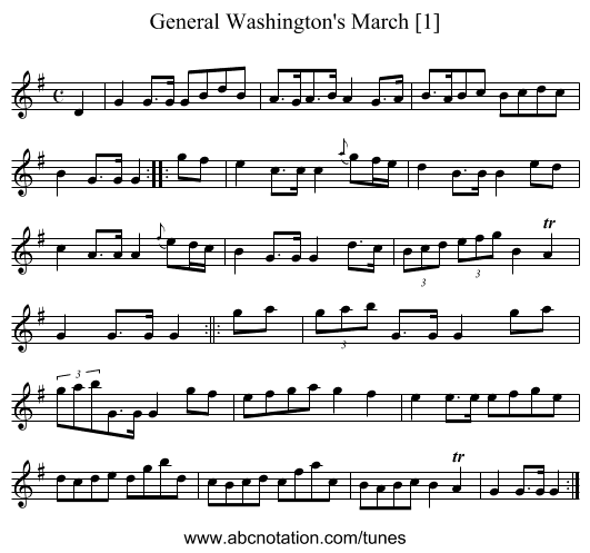 General Washington's March [1] - staff notation