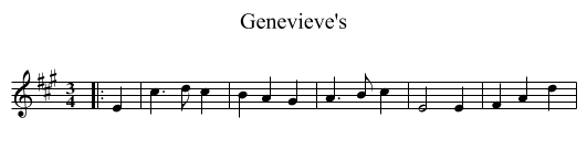 Genevieve's - staff notation