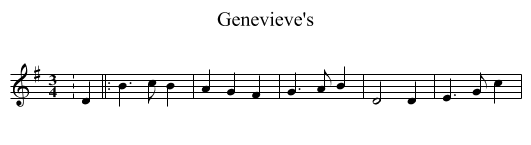 Genevieve's - staff notation