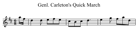 Genl. Carleton's Quick March - staff notation
