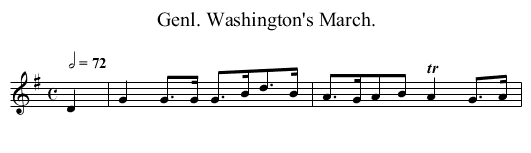 Genl. Washington's March. - staff notation