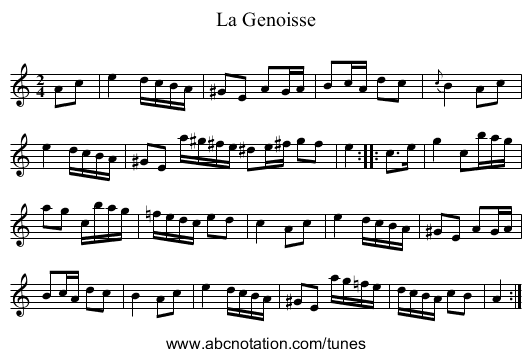 Genoisse, La - staff notation