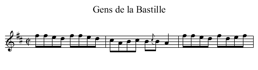 Gens de la Bastille - staff notation