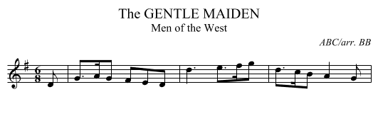 GENTLE MAIDEN, The - staff notation