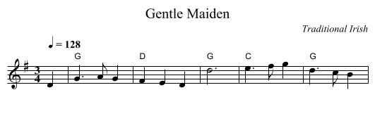 Gentle Maiden - staff notation