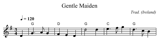 Gentle Maiden - staff notation