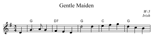 Gentle Maiden - staff notation