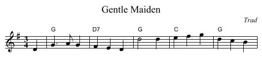 Gentle Maiden - staff notation