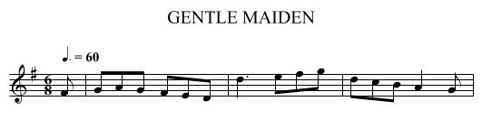 GENTLE MAIDEN - staff notation