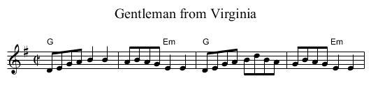 Gentleman from Virginia - staff notation