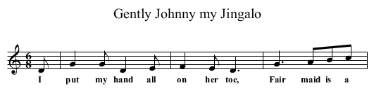 Gently Johnny my Jingalo - staff notation