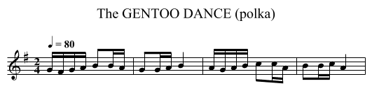 GENTOO DANCE (polka), The - staff notation