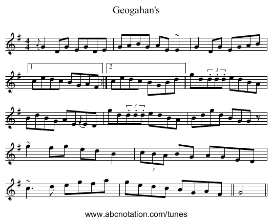 Geogahan's - staff notation