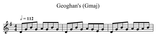 Geoghan's (Gmaj) - staff notation