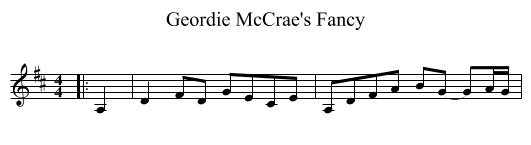 Geordie McCrae's Fancy - staff notation