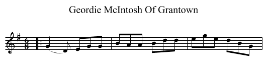 Geordie McIntosh Of Grantown - staff notation